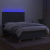vidaXL Sommier &agrave; lattes de lit et matelas et LED Gris fonc&eacute; 140x200 cm