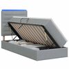 vidaXL Lit de rangement LED avec matelas Gris clair 100 x 200 cm Tissu