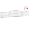 vidaXL Paniers &agrave; gabions arqu&eacute;s 10 pcs 400x30x60/80 cm Fer galvanis&eacute;