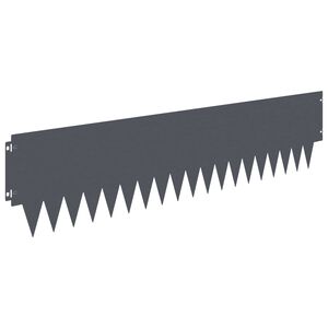 vidaXL Bordure de Pelouse 20 pc 103 x 25 cm Acier Anthracite