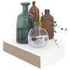 vidaXL &Eacute;tag&egrave;re d'angle flottante Blanc brillant 25 x 25 x 3,8 cm MDF