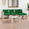 vidaXL Salon palette de jardin 5 pcs avec coussins bois de pin