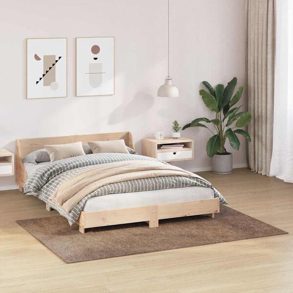 vidaXL Tapis Shaggy Anti-dérapant Marron 140 x 200 cm PP