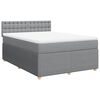 vidaXL Sommier &agrave; lattes de lit avec matelas Gris clair 140x190cm Tissu