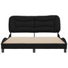 vidaXL Cadre de lit sans matelas Hvar noir 160x200 cm tissu