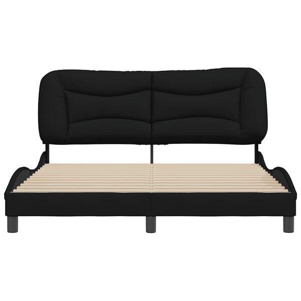vidaXL Cadre de lit sans matelas Hvar noir 160x200 cm tissu