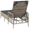 vidaXL Chaise longue avec coussin Gris clair 157 x 55 x 92cm polyrotin