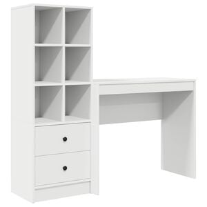 vidaXL Bureau avec tiroir avec &eacute;tag&egrave;re avec stockage 2 pcs Blanc