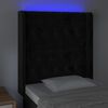 vidaXL T&ecirc;te de lit &agrave; LED Noir 83x16x118/128 cm Velours