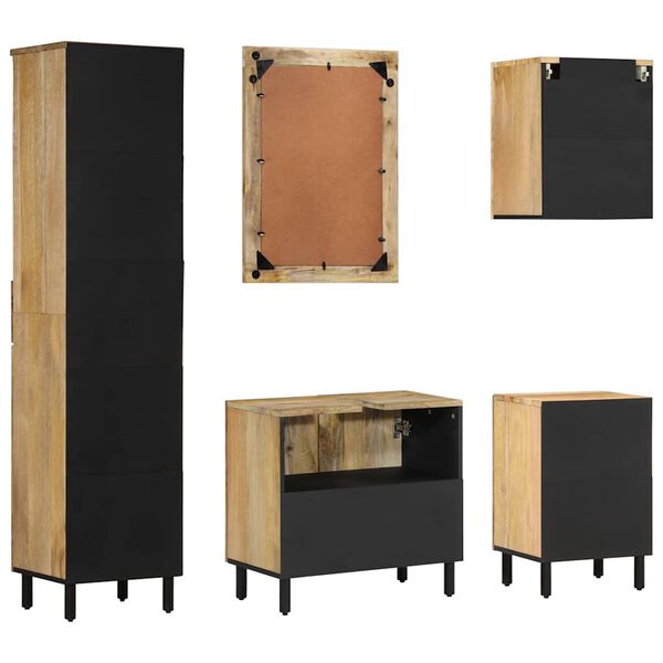 vidaXL Ensemble de meubles de salle de bain 5 pcs bois manguier massif