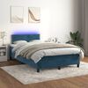 vidaXL Sommier &agrave; lattes de lit avec matelas LED Bleu fonc&eacute; 120x200 cm