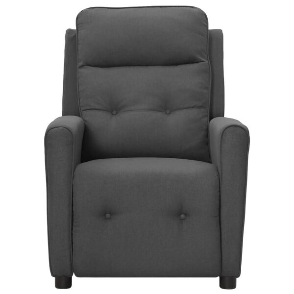 vidaXL Fauteuil de massage Gris fonc&eacute; Tissu