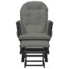 vidaXL Chaise berçante avec repose-pied Gris foncé Tissu
