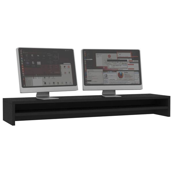 vidaXL Support de moniteur Noir 100x24x13 cm Bois d'ing&eacute;nierie
