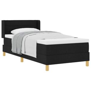 vidaXL Lit &agrave; ressorts avec matelas Noir 200 x 80 cm Polyester