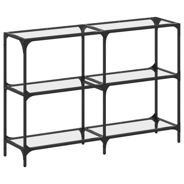 vidaXL Table console avec dessus en verre transparent 118,5x30x81 cm