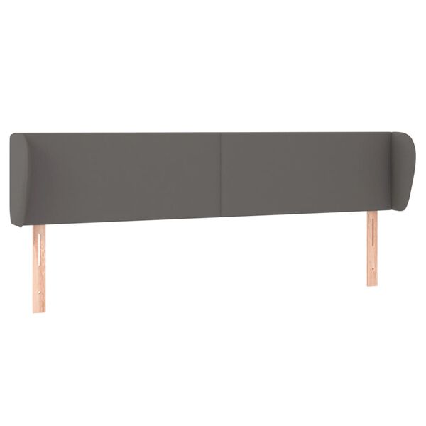 vidaXL T&ecirc;te de lit avec oreilles Gris 163x23x78/88 cm Similicuir