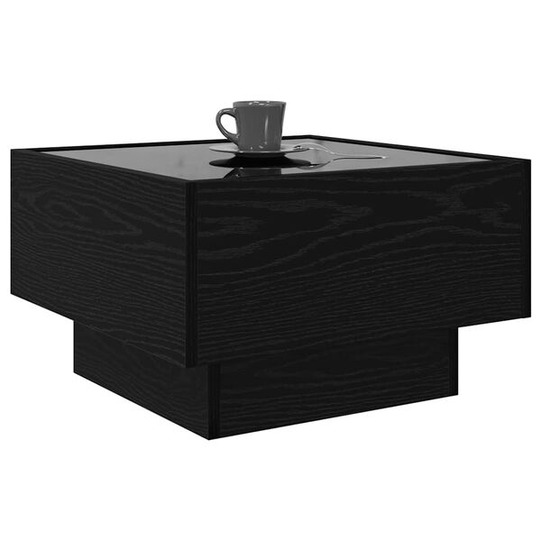 vidaXL Table basse Ch&ecirc;ne noir 50 x 50 x 30 cm Bois d'ing&eacute;nierie