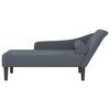 vidaXL Chaise longue avec coussins gris fonc&eacute; velours