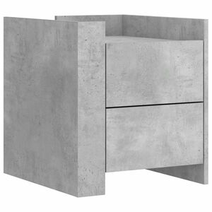 vidaXL Table de chevet gris b&eacute;ton 45x50x50 cm bois d'ing&eacute;nierie