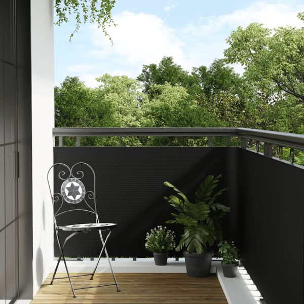 vidaXL Paravent de balcon noir 300x90 cm résine tressée