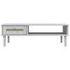 vidaXL Table basse SENJA aspect rotin blanc 100x55x33 cm bois massif