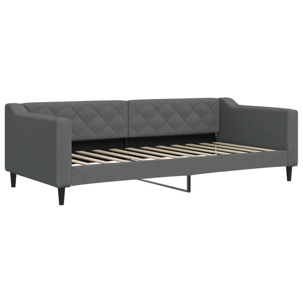 vidaXL Lit de repos sans matelas gris fonc&eacute; 90x200 cm tissu