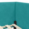 vidaXL Cadre de lit d'angle avec matelas Autre 2 pcs Turquoise Velours