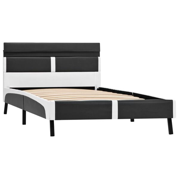 vidaXL Cadre de lit avec LED sans matelas gris similicuir 90x200 cm