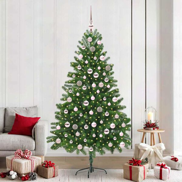 vidaXL Sapin de No&euml;l avec 300 LED avec support Vert 210 cm PE
