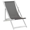 vidaXL Chaises de plage pliables lot de 2 Aluminium et textilène Gris