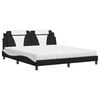 vidaXL Lit Viana avec matelas noir et blanc 180x200 cm similicuir