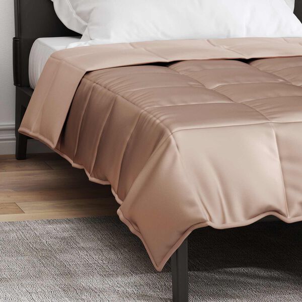 vidaXL Duvet d'&eacute;t&eacute; simple Dor&eacute; 200 x 140 cm Satin et Microfibre