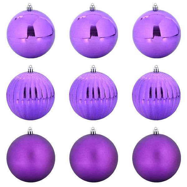 vidaXL Ensemble de Boules de No&euml;l XL 9 pcs Lilas Plastique