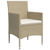 vidaXL Ensemble à manger de jardin coussins 7 pcs Beige/noir