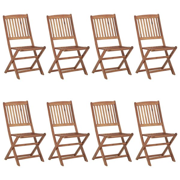 vidaXL Chaises pliables de jardin lot de 8 avec coussins Bois d'acacia
