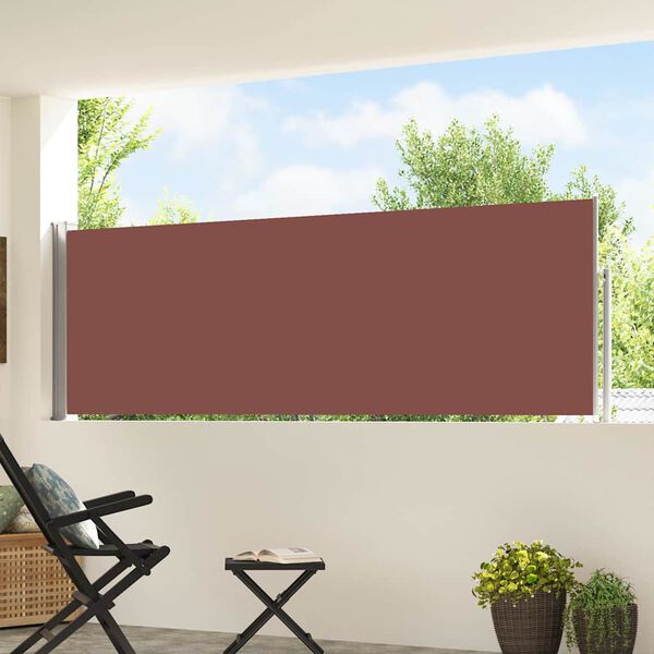 vidaXL Auvent lat&eacute;ral r&eacute;tractable de patio 100x500 cm Marron