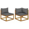 vidaXL Ensemble de fauteuils avec coussins gris 2 pcs bois d'acacia