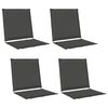 vidaXL Coussins de si&egrave;ge et de dos Polyester Anthracite 47 x 45 x 2 cm