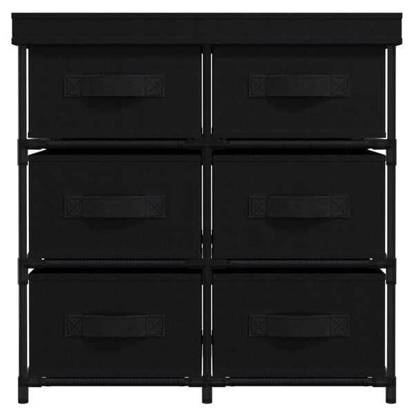 vidaXL Armoire de rangement avec 6 tiroirs 55x29x55 cm Noir Acier