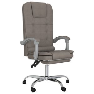 vidaXL Fauteuil de massage inclinable de bureau Taupe Tissu