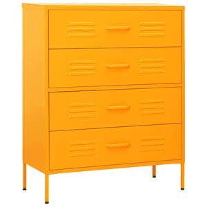 vidaXL Commode Jaune moutarde 80x35x101,5 cm Acier