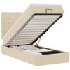 vidaXL Lit ottoman avec matelas cr&egrave;me 100x200 cm tissu