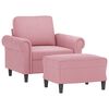 vidaXL Fauteuil avec repose-pied Rose 60 cm Velours