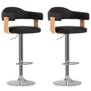vidaXL Tabourets de bar lot de 2 noir bois courb&eacute; et similicuir