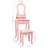 vidaXL Ensemble de coiffeuse avec tabouret Rose 50x59x136 cm Paulownia
