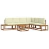 vidaXL 7 pc Ensemble de canap&eacute;s d'ext&eacute;rieur Naturel et Cr&egrave;me