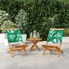 vidaXL Chaises de jardin lot de 2 motif de feuilles acacia et tissu