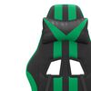 vidaXL Chaise de jeu Noir et vert Similicuir