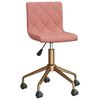 vidaXL Chaises pivotantes &agrave; manger lot de 2 rose velours